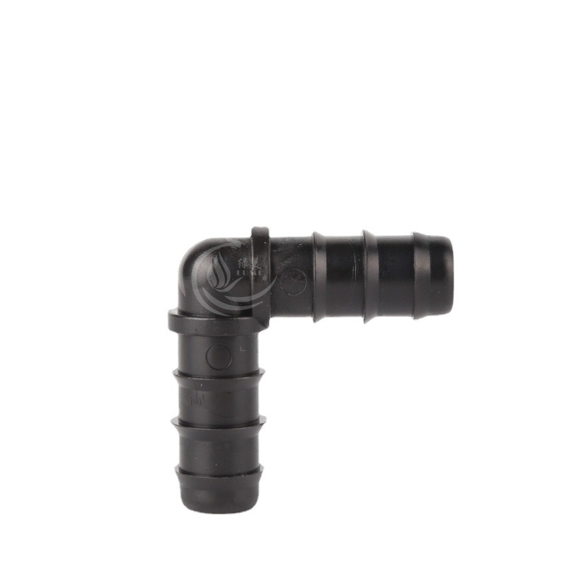 Nuevo material 16 PE tubo codo púbido invernadero accesorios de tubería de micro pulverización PE tubo enchufe accesorios de conector de ángulo recto simple image 6