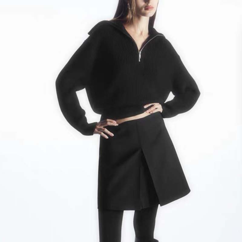 代理平代品質800グラムウール混紡cos風秋冬新作ファッションシンプル女装厚手セーター