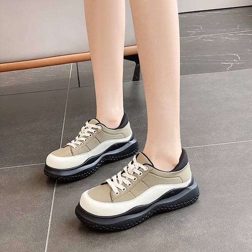 Large size women's shoes  summer new style genuine leather thick-soled fashion versatile Korean version low-cut flat-soled casual small leather shoes for women