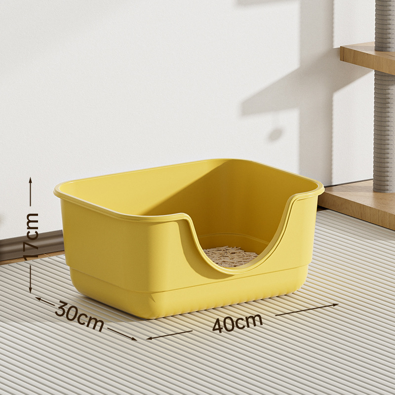 Shuai Xiaowang Extra große, halbgeschlossene, offene Toilette, Katzenstreu, Katzenkotbox, Spritzschutz_voghion.com
