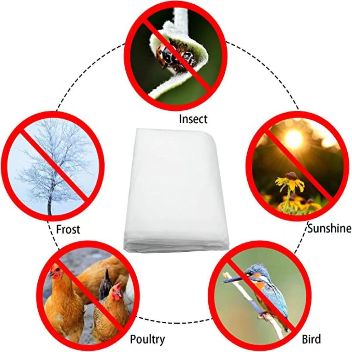 无纺布植物防寒罩防虫保护罩 跨境植物覆盖防冻罩