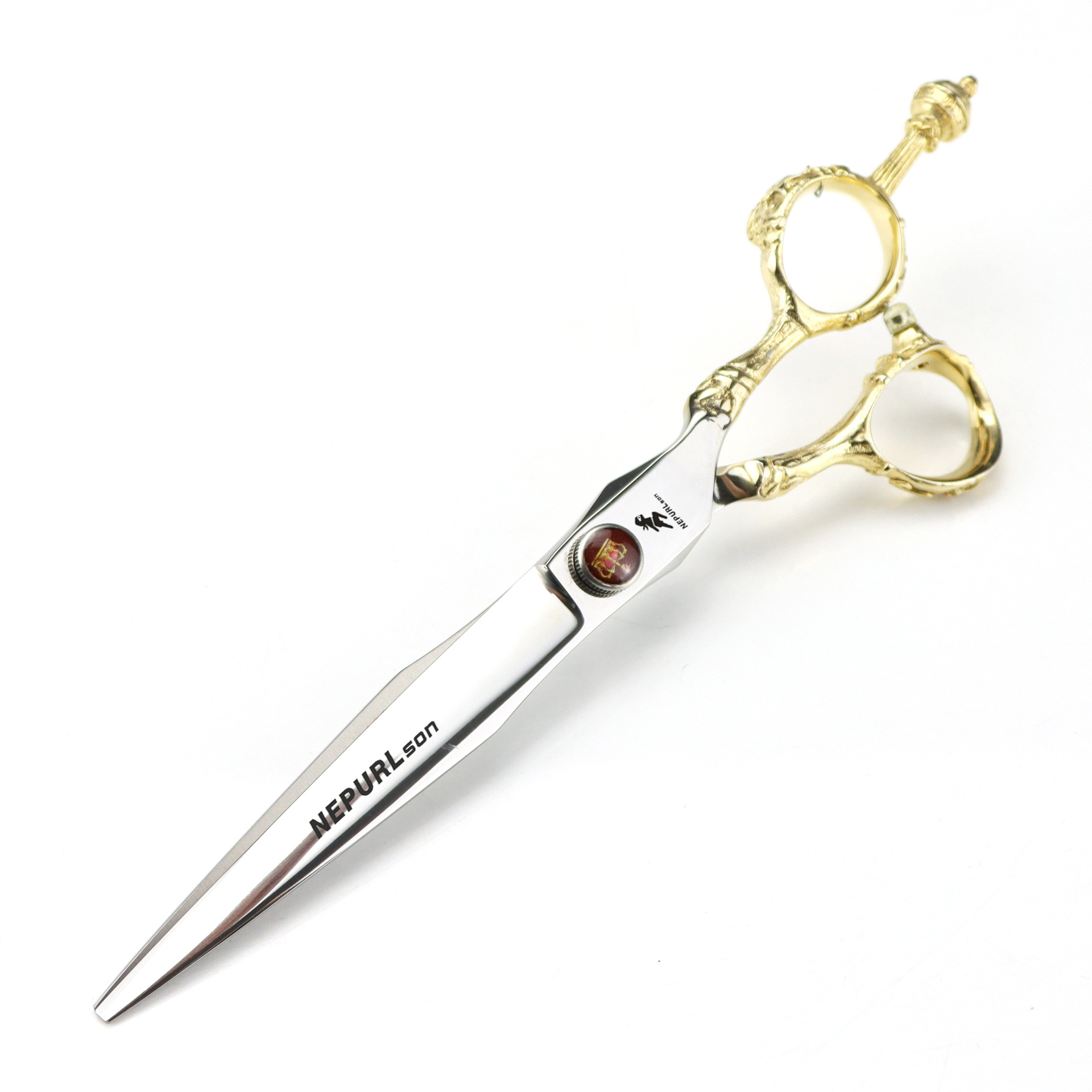 7.0寸440C个性半金皇冠柄 美发剪 宠物剪平剪