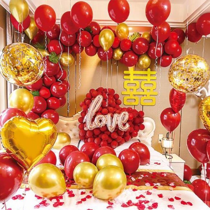 婚房裝飾布置全套裝男方結婚氣球酒店新房臥室不傷牆女方婚慶用品
