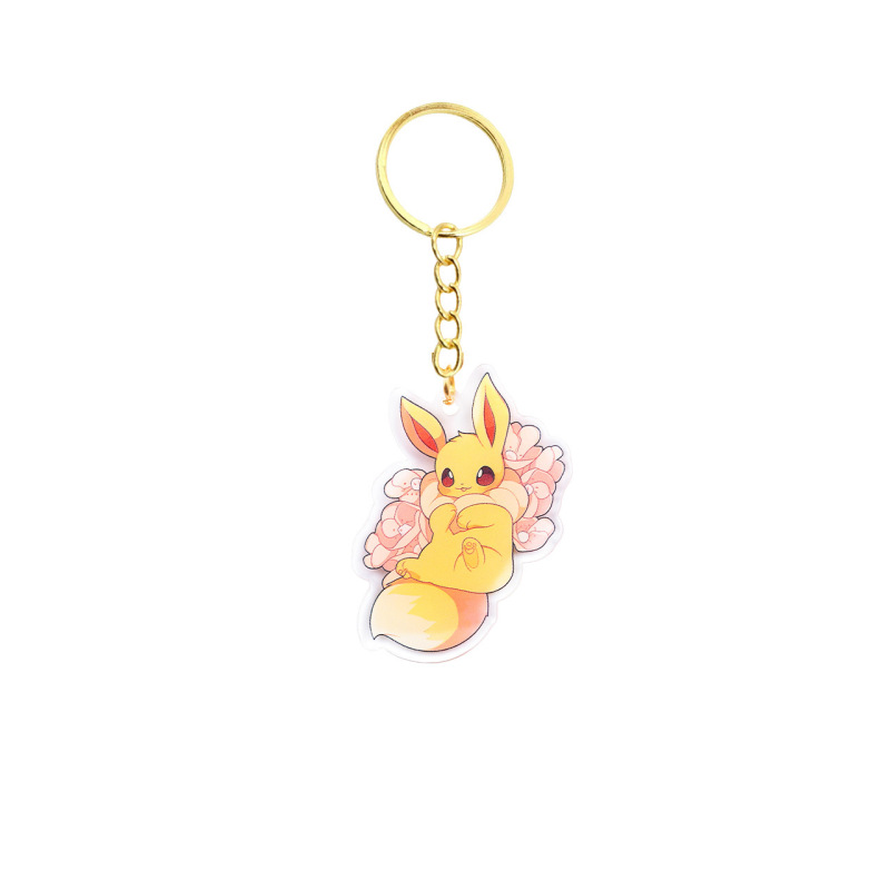 漫画かわいいピカチュウ Eevee キーホルダークリエイティブカップル小さなギフト車のキーチェーンバッグペンダント卸売|undefined