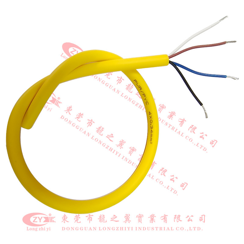 户外用抗UV（抗紫外线） 耐水解，耐磨PUR线缆22AWG0.34平方4芯线