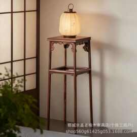新中式老榆木花架客厅装饰盆栽摆件置物架工艺品盆景展示架花盆架