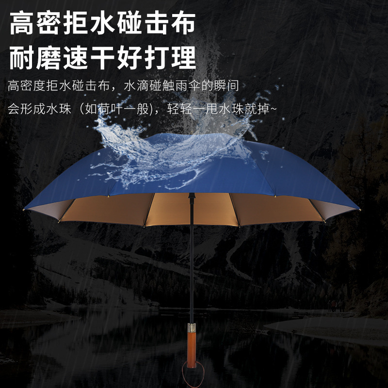 長い柄のゴルフのまっすぐな傘のビジネスの大きいモデルの純色の晴雨の日よけのカスタムロゴの自動プレゼントの広告の傘|undefined