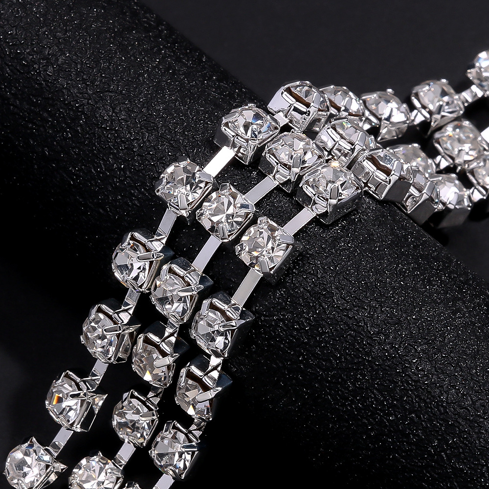 AliExpress Venta caliente hablando en Europa y América brillante multi-capa exagerada completa diamante diadema accesorios vintage banda de pelo