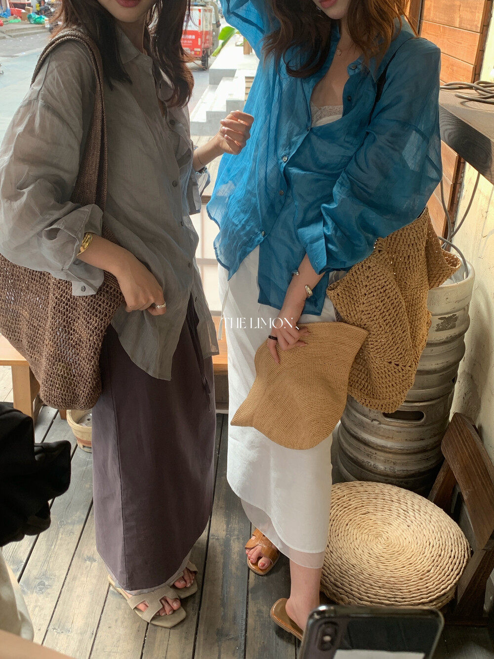Áo sơ mi nữ linen tay dài cổ bẻ phong cách thư giãn — Xanh đen, xanh lam, Màu cà phê, màu hồng chi tiết 8