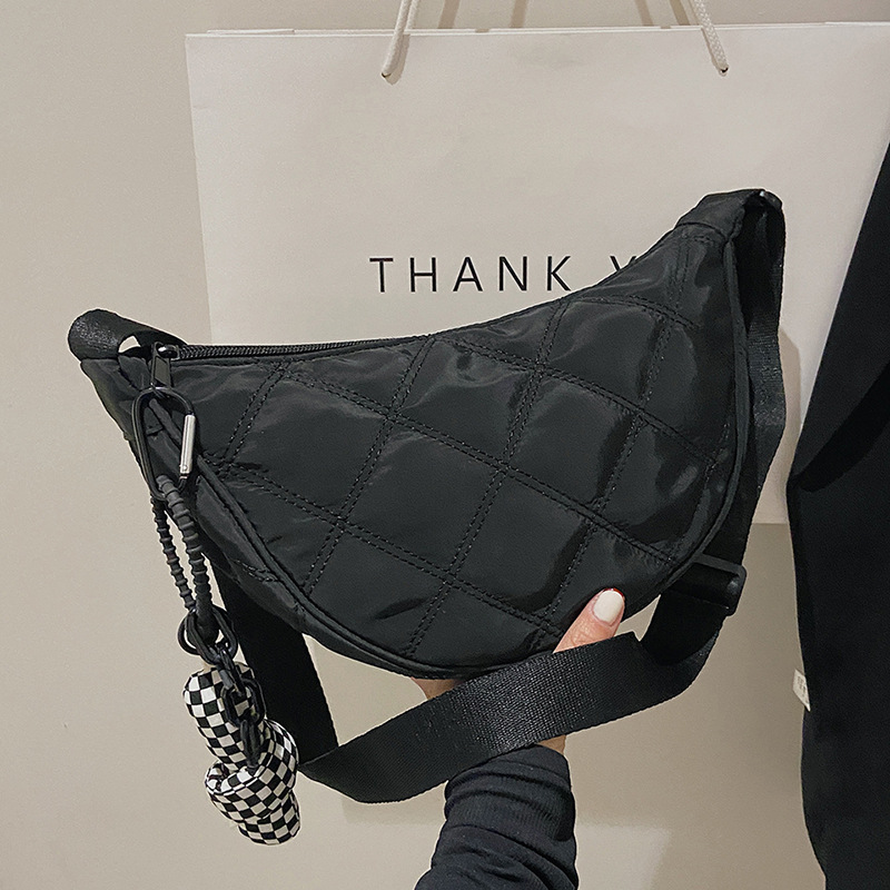 고급스러운 여성용 대용량 가방 2026 봄 여름 신상 트렌디 패션 니치 디자인 마름모 무늬 숄더/크로스백 만두백