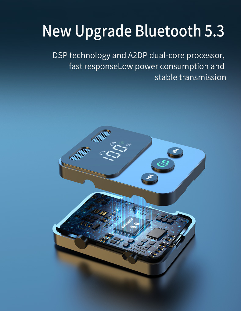 BR17 Bluetooth receiver transmitter with subwoofer one-to-two integrated storage cable audio two-in-one adapter
