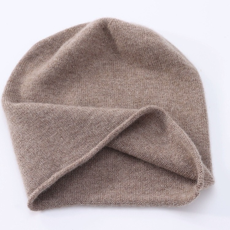 Counter-grade high-end pure goat wool hat men's and women's warm knitted curling pile cold hat European and American casual COS style