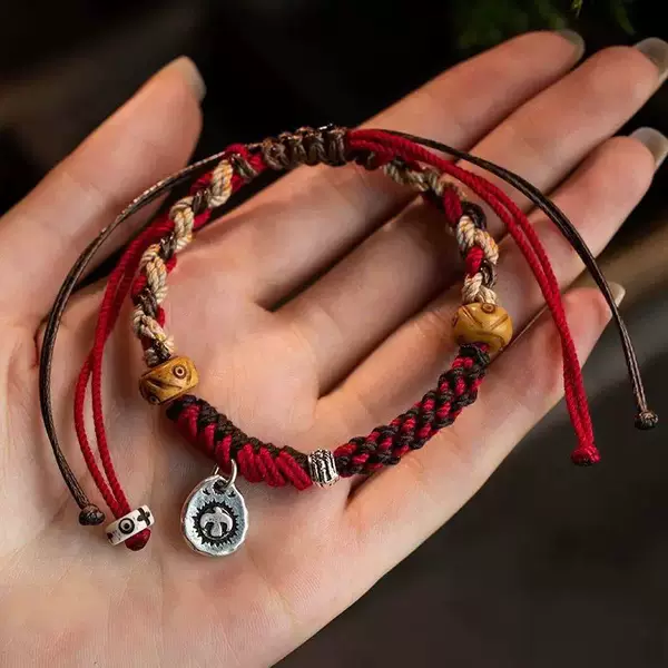 Xizang Style Hand Rope Bracelet Dapeng Bird Xizang Style Hand-Woven Men's and Women's Chinese Couple Jewelry Ethnic Accessories High-End