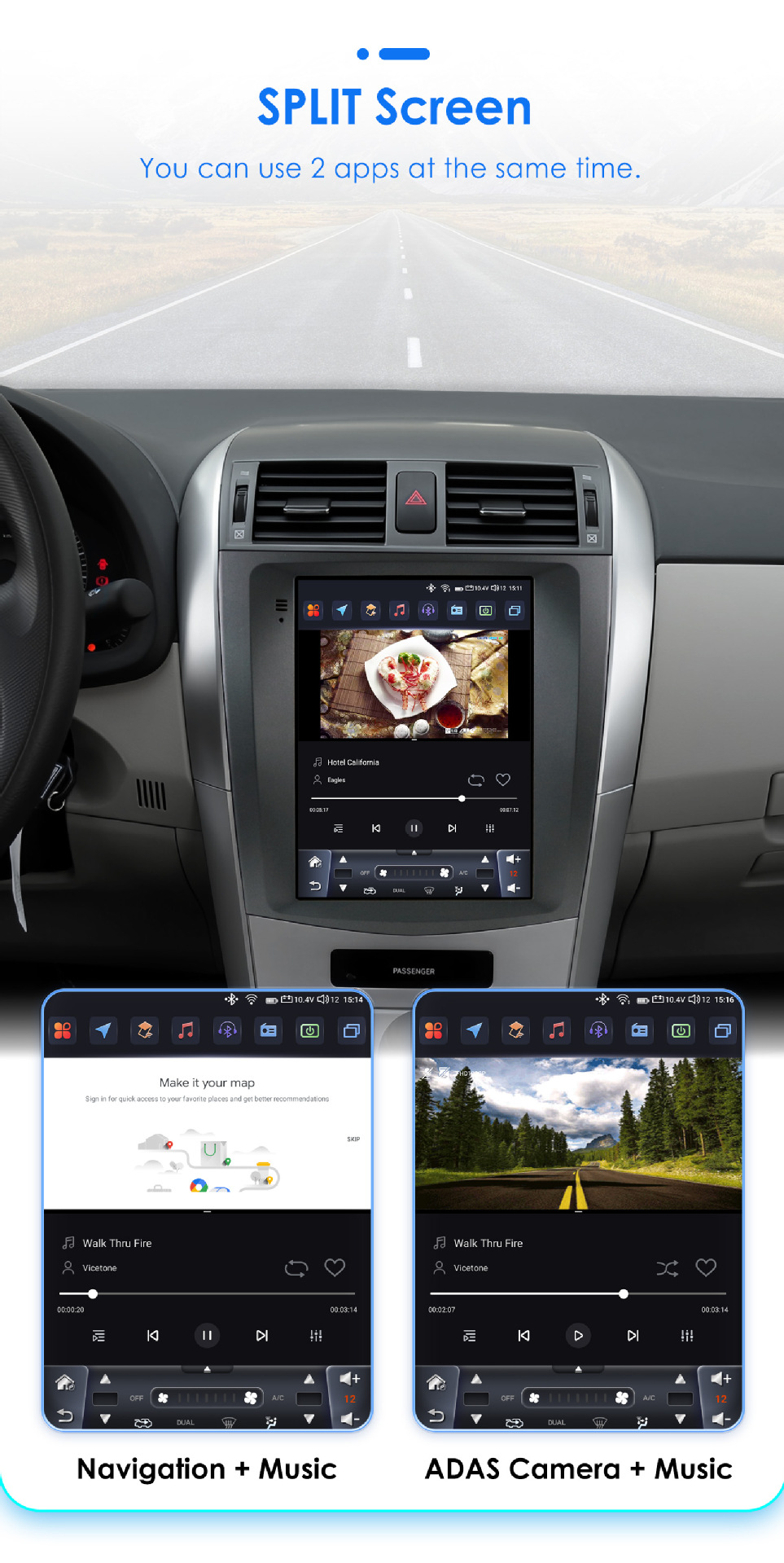 Suitable for 06-13 Toyota Corolla Toyota Corolla Large-Screen Central Control All-In-One Car Navigation