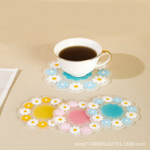 PVC soft rubber coaster ordering hotel supplies advertising round insulation pad plate non-slip silicone coaster gift logo