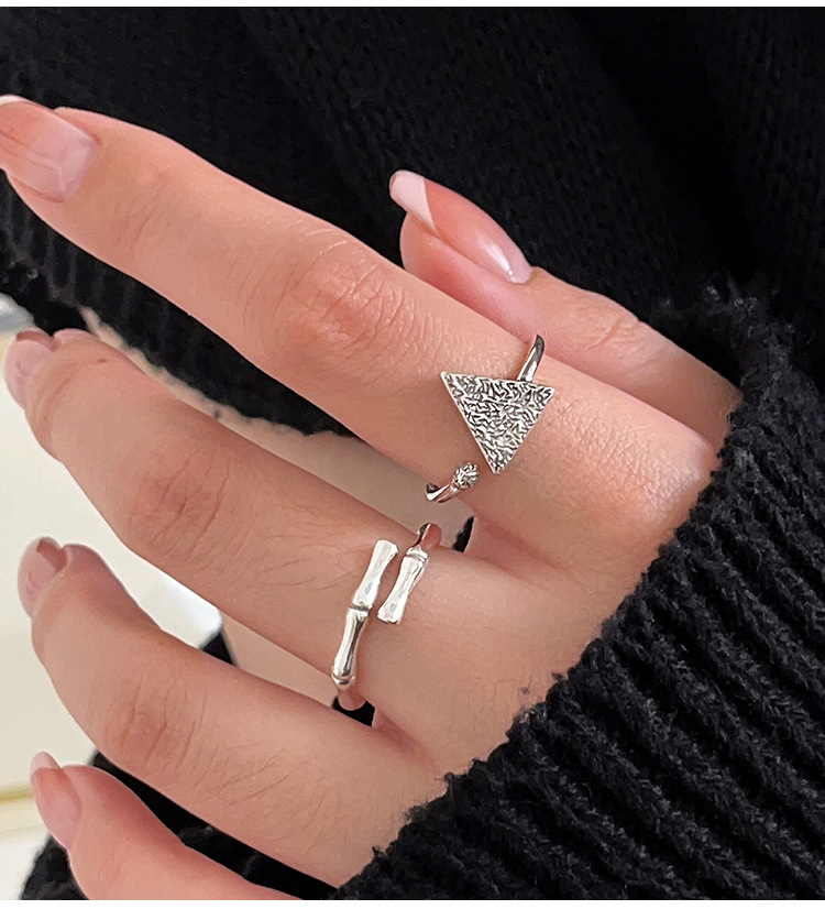 1 Piece Quantity 925 Sterling Silver Triangle Open Ring