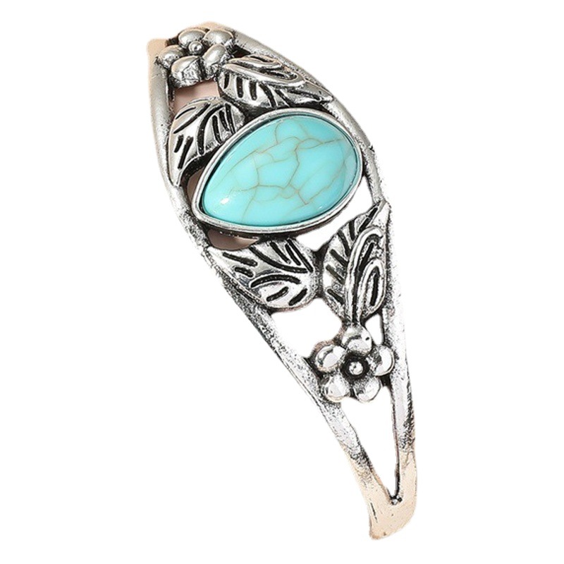 Estilo étnico Xizango pulsera turquesa pulsera de verano Nepal hecho a mano pulsera de plata antigua mujer Yiwu joyería al por mayor