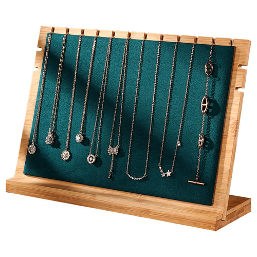 Extra large bamboo pendant display board jewelry display board necklace shelf detachable suede jewelry display props