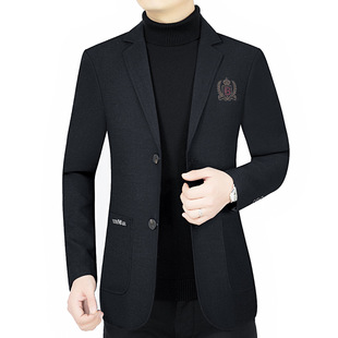 High-End Men's Jacket 2024 Spring and Autumn Business Casual Slim-Fit Suit for Young and Middle-Aged Civil Servants, Dad's Single Suit