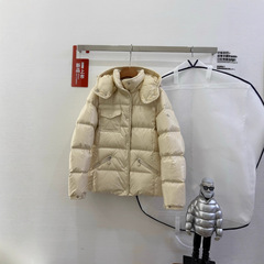 毒家高品质 M家25s新款亮面花蕾边设计女士高级时尚质感ins羽绒服