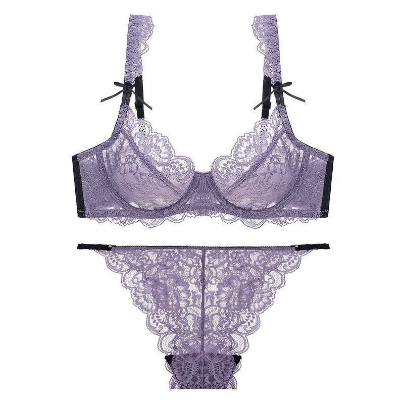 Women's Lace Bra & Brief Set For Sexy Gathering Support_voghion.com