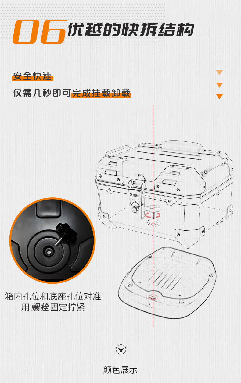 Wanlihao Southern Feige 150 Motorcycle Rear Trunk, Electric Vehicle Rear Trunk, Scooter Non-Aluminum Alloy Rear Trunk