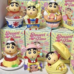 蜡笔小新点心时间系列盲盒甜品小新周边公仔手办桌面摆件生日礼物