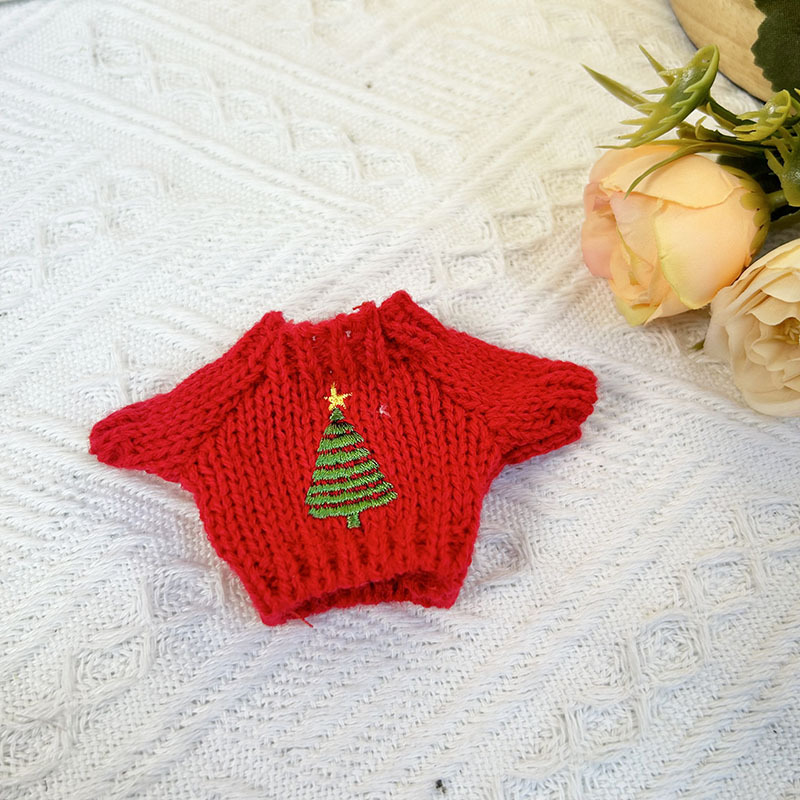 15cm ciego caja pull paño suéter pantalones macaron labubu colgante muñeca suéter Año Nuevo suéter lindo