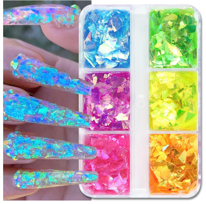 Cruz-frontera popular remache de uñas joyería no se desvanece mezclado 6-rejilla de metal largo hueco estrella Luna decoración de uñas