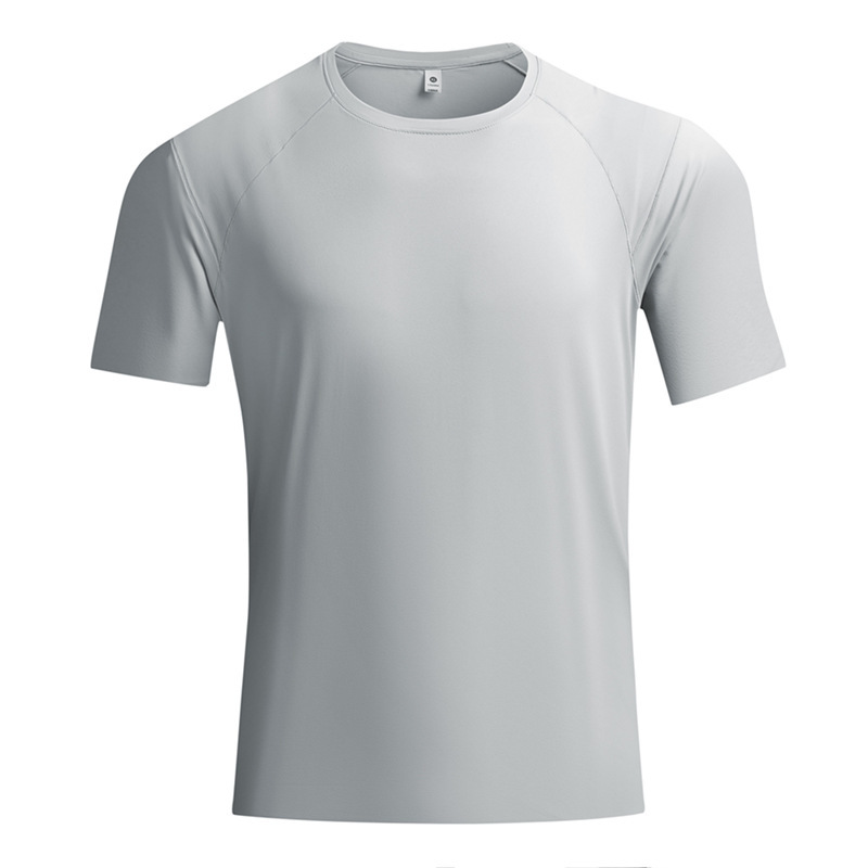 Summer Ice Silk Seamless Men's Quick-Dry Breathable Couple's Solid Color Turn-Down Collar T-Shirt, Stretchy Comfortable Casual Versatile Women's T-Shirt