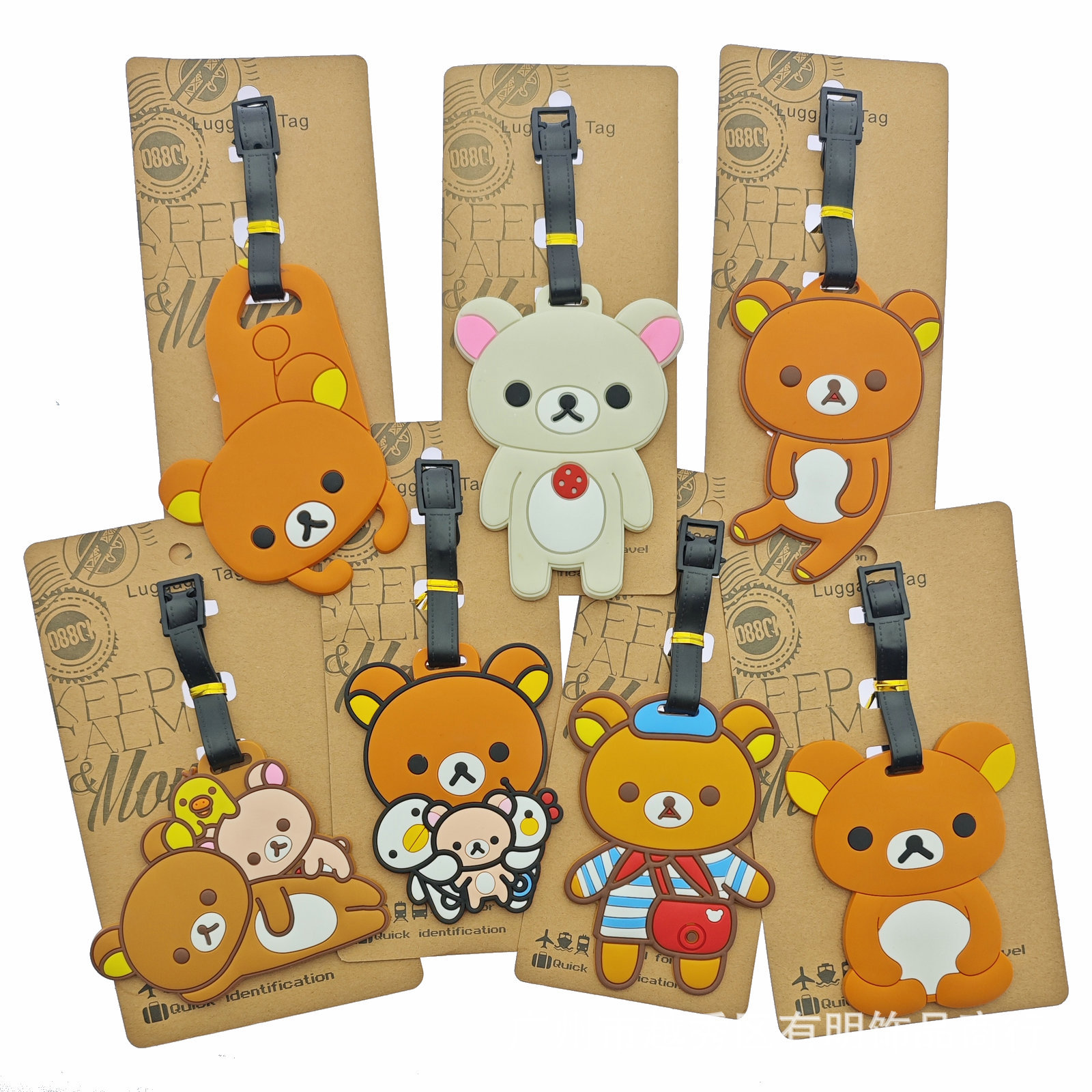 Creativo lindo oso negro y blanco fácil oso tarjeta de embarque de silicona maleta de viaje colgante de remolque tarjeta