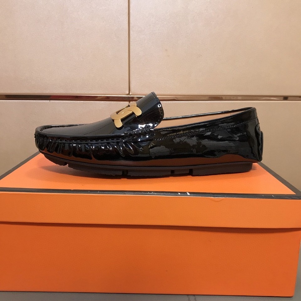 Damen Slipper Aus Lackleder Mit Schnalle Flache Freizeitschuhe_voghion.com