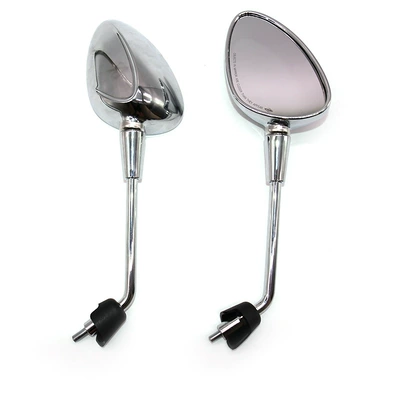Moxin motorcycle modified rearview mirror suitable for Vespa primavera 4T-3V mirror 8 arc tooth (Motorcycle rearview mirror) - electroplated-long-rod