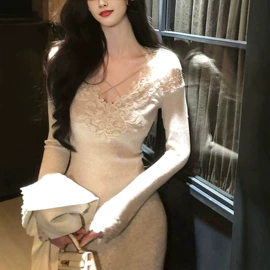 时尚休闲套装;女式针织衫;连衣裙