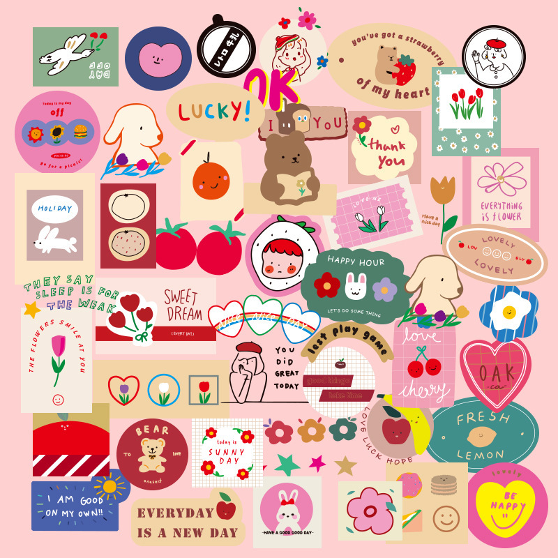 South Korea Ins cute hand account stickers water cup mobile phone ipad storage box decoration diy waterproof seamless stickers