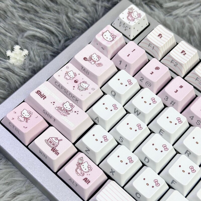 Kitty's Happy Day keycaps are in stock on Amazon, cross-border mechanical keyboard, original factory height, sublimated PBT Kitty's Happy Day keycaps are in stock on Amazon, cross-border mechanical keyboard, original factory height, sublimated PBT
