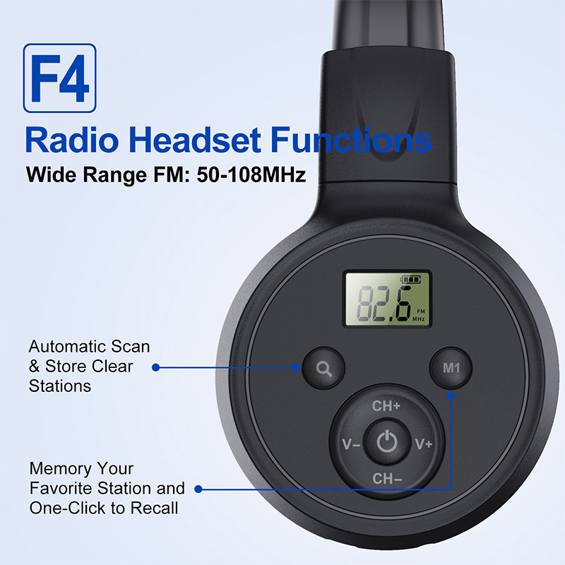 2022 transfronteriza nuevos Auriculares auriculares de radio FM modelo de carga con mesa de almacenamiento de radio auriculares