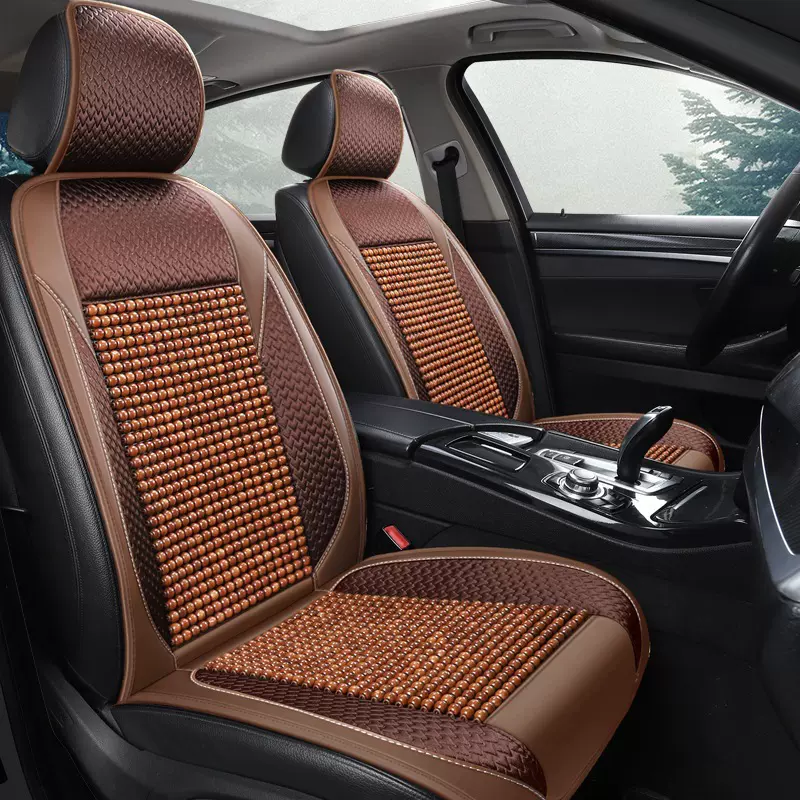 2025新款汽车坐垫四季通用专车全包围座套 夏季木珠座垫透气通风