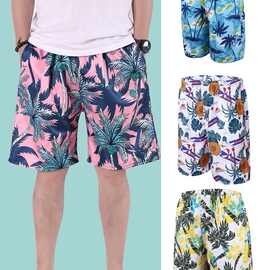 沙滩裤男士大码速干宽松薄款五分男式短裤运动休闲花裤亚马逊爆款