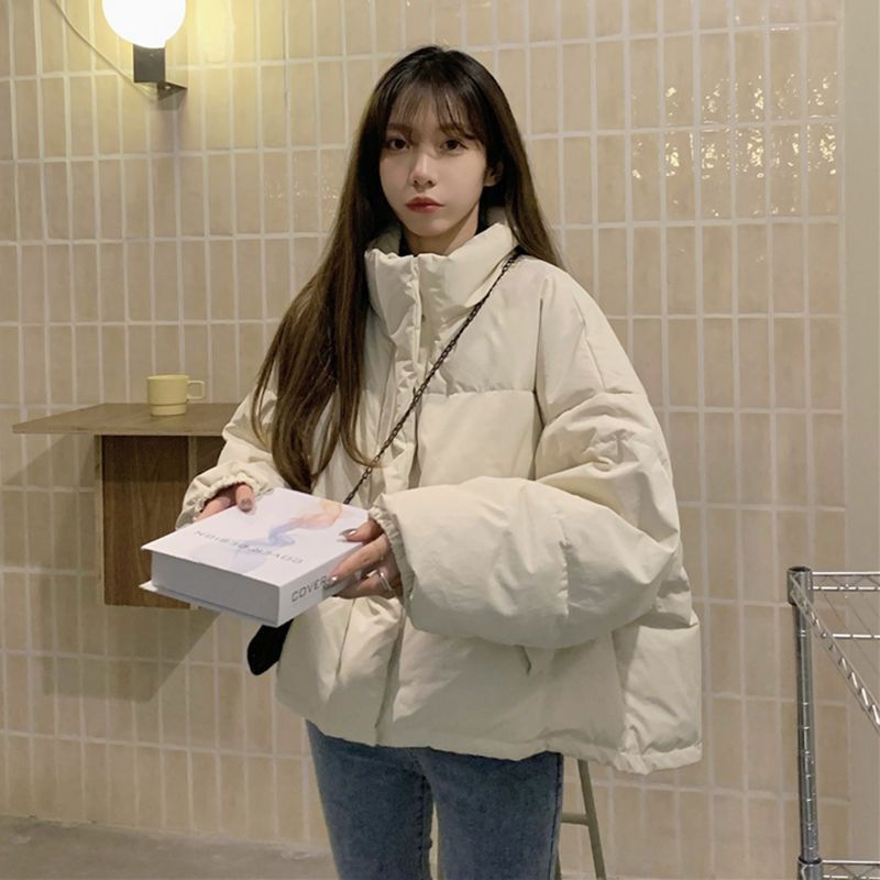 Thickened Bread Suit Short Warm jacket Cotton-padded Coat Cotton-padded Coat Women's Korean-style Loose Autumn and Winter Coat Cotton-padded Coat 2023 New_voghion.com