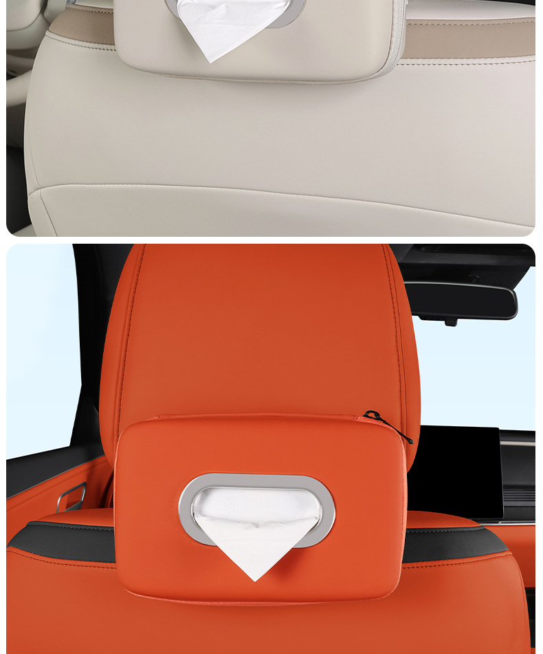 Suitable for 25 Models of Platinum 3X Car Tissue Bag Holder, Hanging Storage Tissue Box, In-Car Decoration Accessories