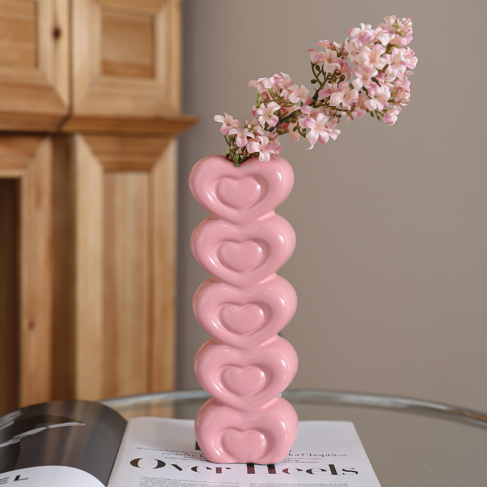 Teacher's Day Vase Ceramic High-End Ornaments Ins Style High-Value Flower Arrangement Vase Wholesale Hydroponic Flower Device Creative