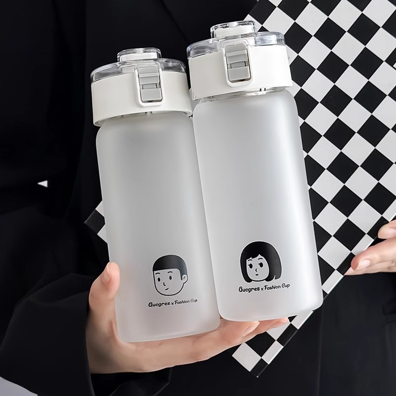 無印單層便攜磨砂杯子平替茶男女學生隔高顏值夏季運動水杯玻璃杯