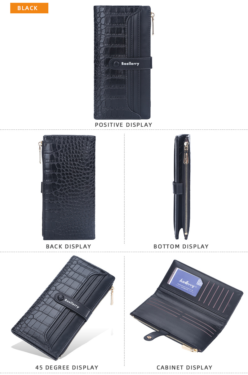 Women's Long Wallet Crocodile Pattern Phone Case For Women_voghion.com