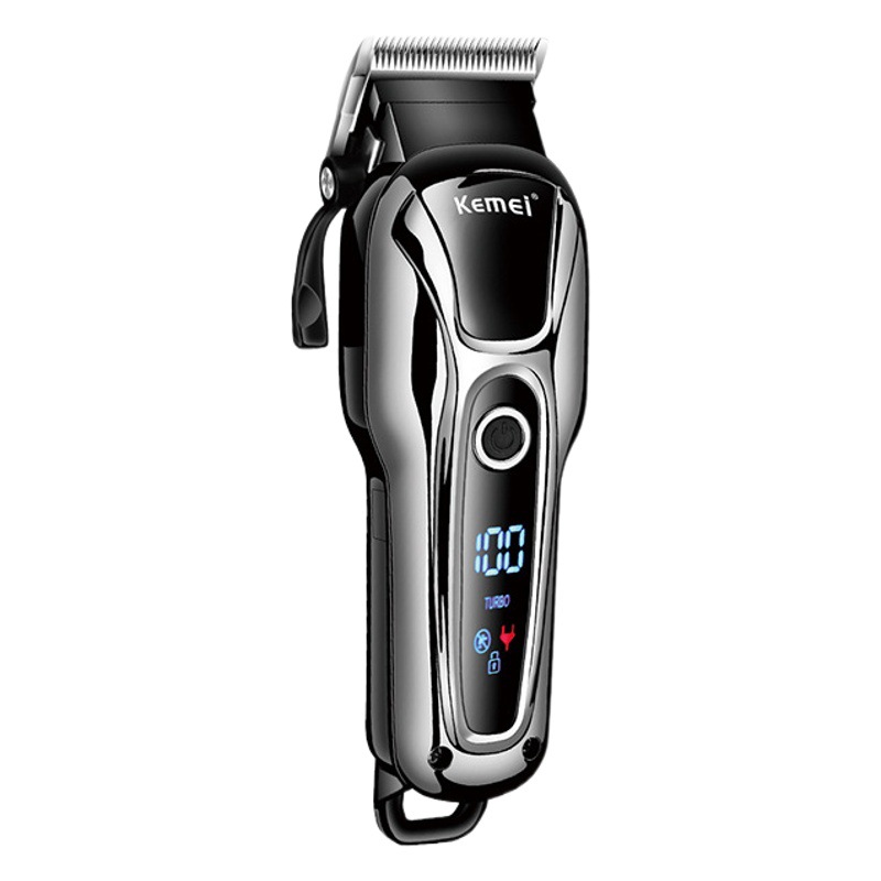 Cortadora de pelo Kemei para peluquería, de voltaje amplio, con pantalla digital, silenciosa, para corte de precisión, al por mayor, KM-1990
