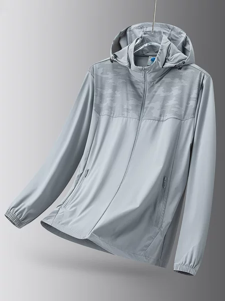 2611 Outdoor Couple's Ice Silk Sun Protection Clothing for Women, Elastic Breathable Camouflage Skin Jacket for Men, Uv Protection, Can Print Logo