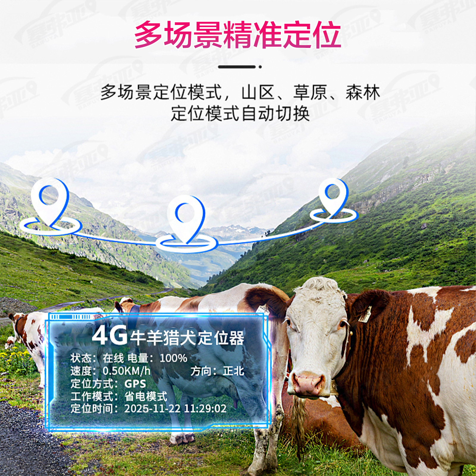 Cow and sheep GPS tracker with Beidou satellite precise positioning, waterproof, anti-loss, tracking and anti-theft device for herding, 20,000 units