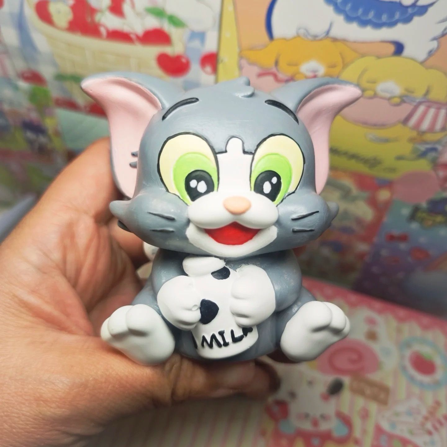 Gato y ratón Tom gato yeso muñeca mercado nocturno lindo gato 3d puesto de pintura tridimensional niños dibujos animados para colorear