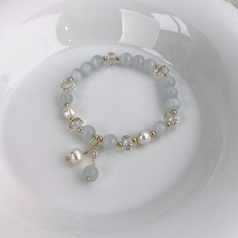 Sweet Geometric Artificial Crystal Pearl Bracelets display picture 4