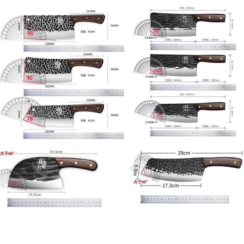 Cuchillo de cocina de Longquan forjado a mano casero herramientas de corte conjunto de cuchillo de cocina de Longquan forjado pequeño cuchillo de cocina puede